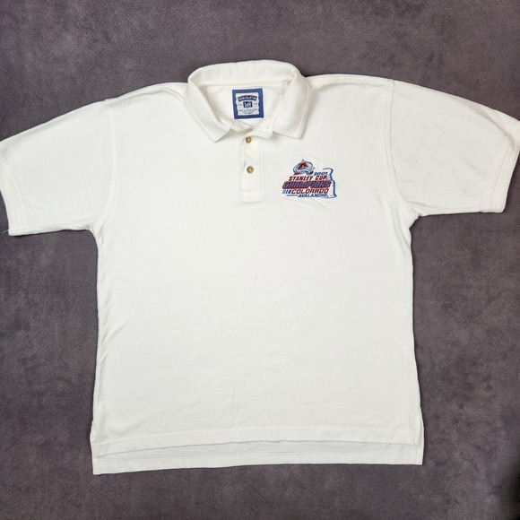 Vintage Colorado Avalanche 2001 Stanley Cup Champions Lee Polo Mens Large - Picture 1 of 9